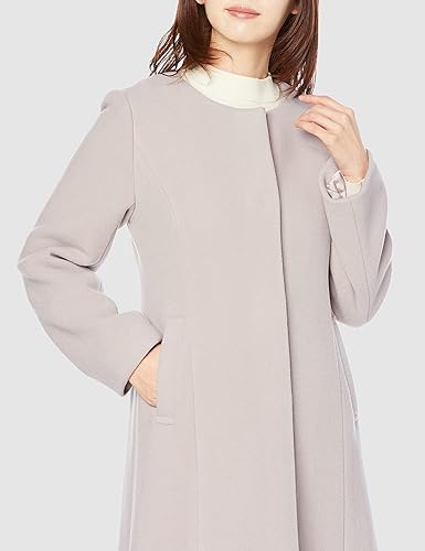 Wモッサファー付きノーカラーフレアコート　プロポーションボディドレッシング PROPORTION BODY DRESSING（プロポーションボディドレッシング